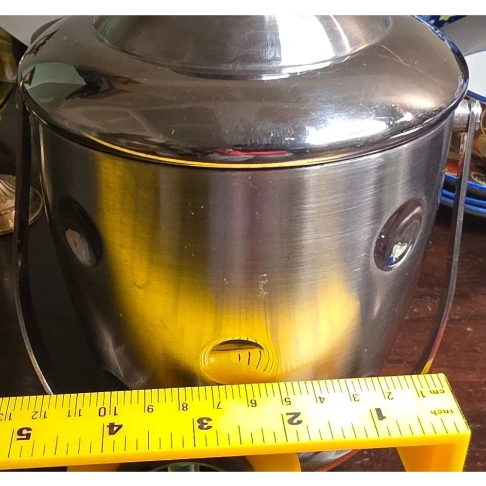 Ice Bucket Waterford Marquis Stainless Steel Dimpled Dot Barware Silver